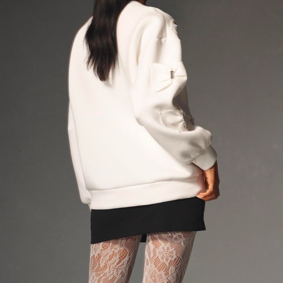 Maeve By Anthropologie English Factory Bow Sweatshirt NWOT - Picture 4 of 9